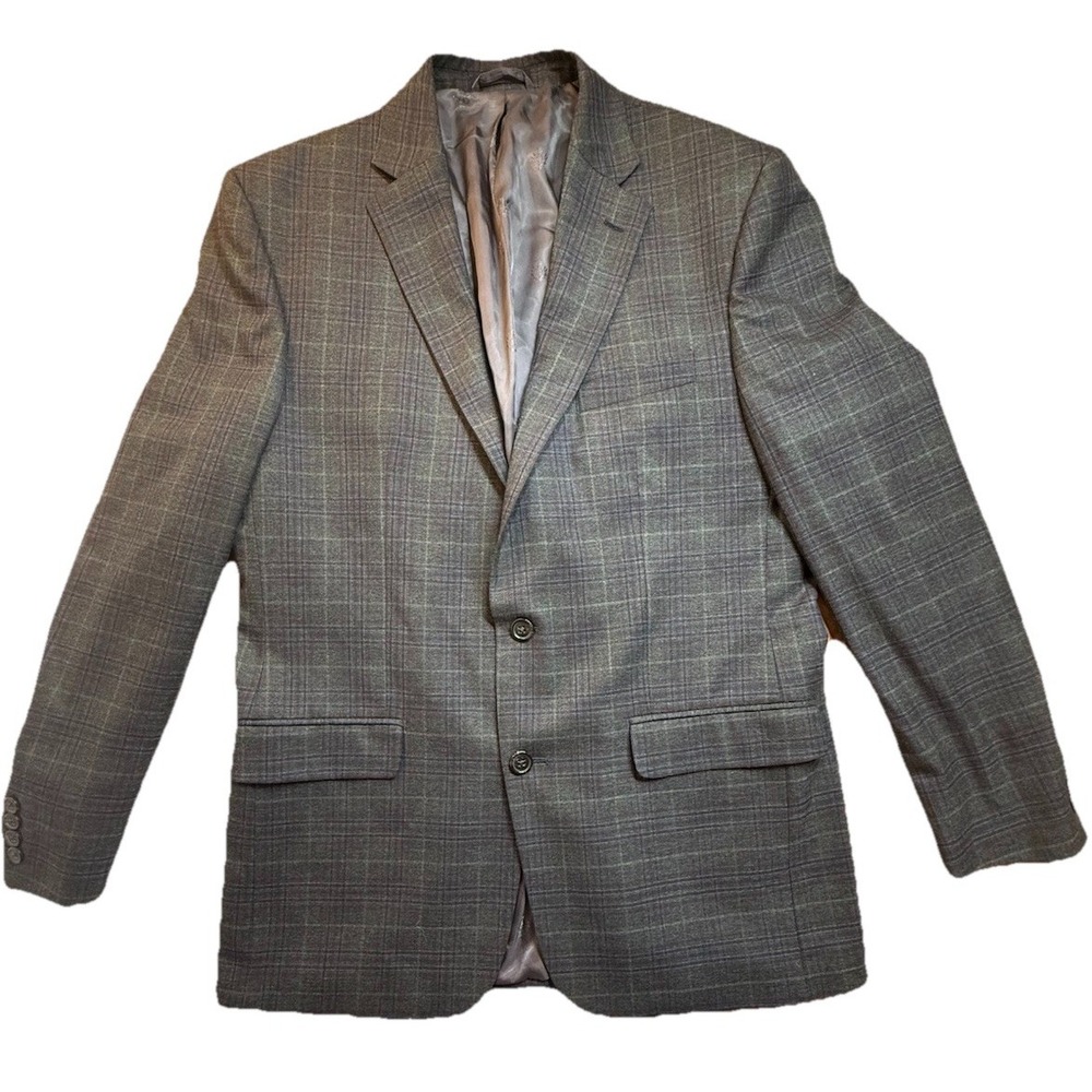 Lauren Ralph Lauren Mens 44R Blazer Jacket Drk Green Plaid Money‎ Preppy Dressy